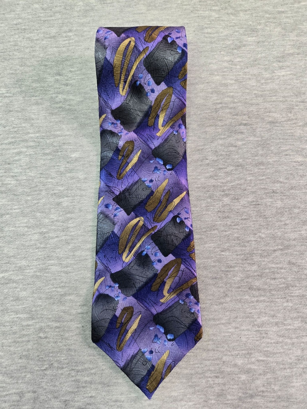 Vintage J Garcia Tie Mens One Size Purple Abstract Geometric Flamenco Dancer